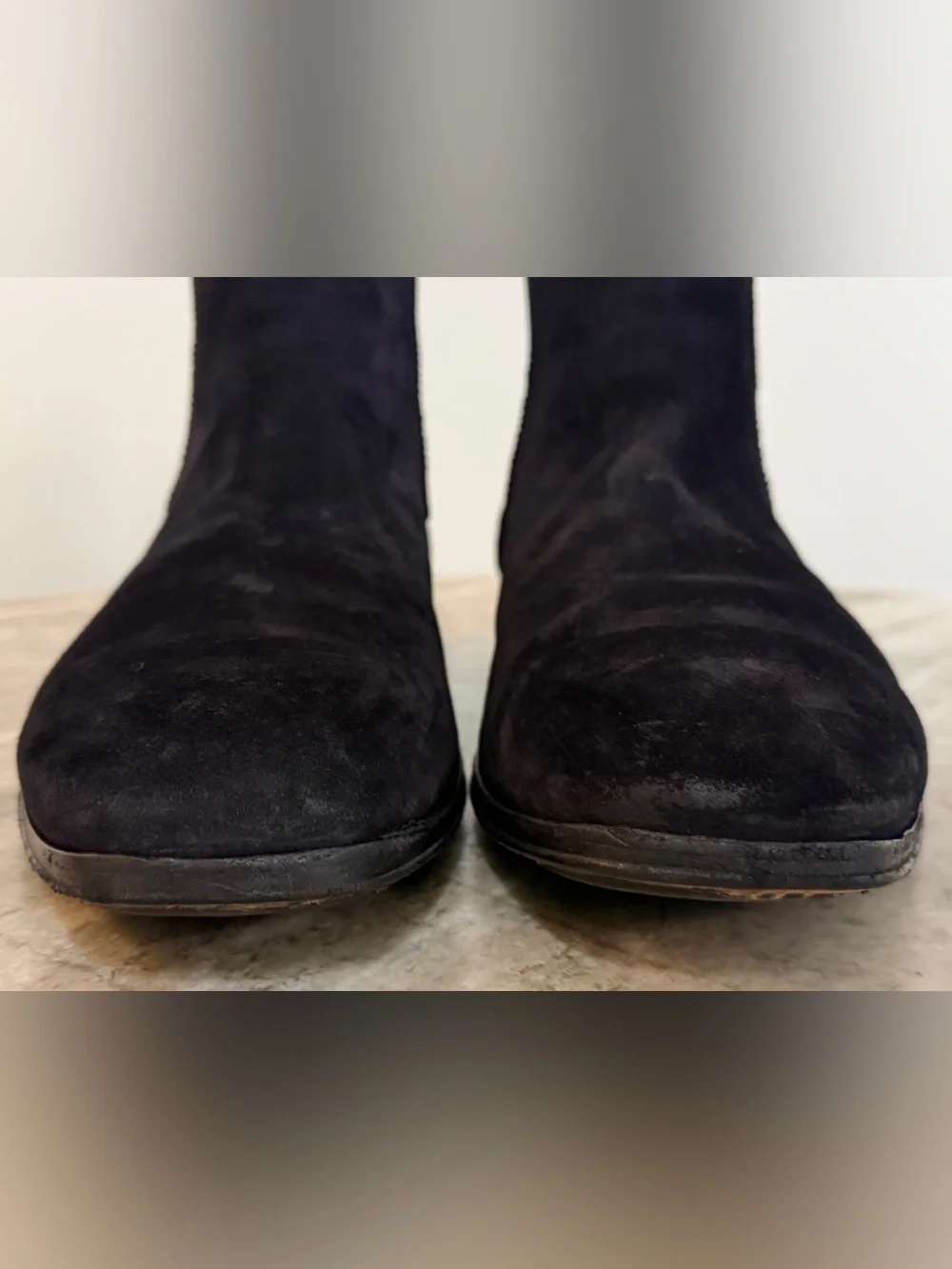 FERRAGAMO BLACK SUEDE CHELSEA BOOTS US 13 D MADE IN ITALY ANKLE $1200 PULL ON